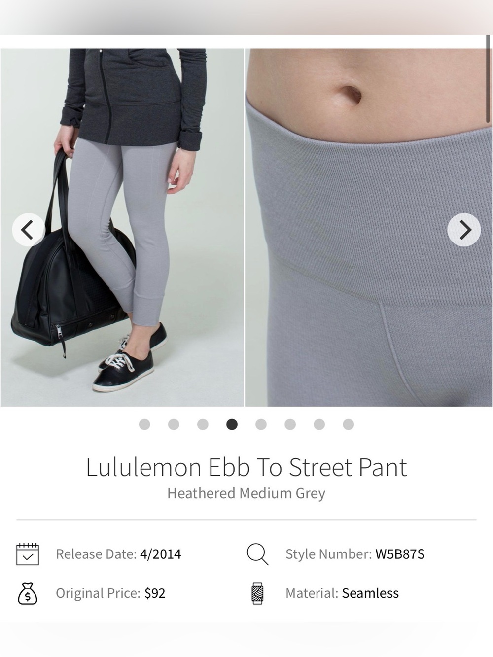 lululemon athletica Seamless Capri in Heathered Gray